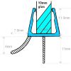 Exa-Lent Universal monsterstukje doucherubber type DS02 - 2cm lengte en geschikt voor glasdikte 10mm - 2 flapjes