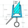 Exa-Lent Universal monsterstukje doucherubber type DS03 - 2cm lengte en geschikt voor glasdikte 8mm - 1 flapje 1 rondje