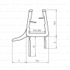 Duscholux  250353.01.004.000 gehoekt afwaterprofiel horizontaal, rechts, 86cm, 8mm