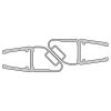 HSK E100055-180-6Alu magneetstrip 45 graden, set van 2 stuks, 200cm, 6mm, chroom
