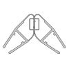 HSK E100055-90-5 magneetstrip 45 graden, set van 2 stuks, 200cm, 5mm, transparant