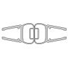 HSK E100056-5 magneetstrip recht, set van 2 stuks, 200cm, 5mm, transparant