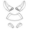 HSK E100211-16-01 afdekkapjes voor waterdorpel, alu mat zilver