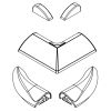 HSK E100211-27-04 afdekkapjes voor waterdorpel, wit