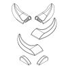 HSK E100211-7-41 afdekkapjes voor waterdorpel, chroom