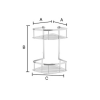 Smedbo Sideline DK3032 dubbele hoekdraadkorf 20 cm chroom