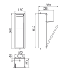 Inda MY Secret A8085BTL inbouwnis met toiletrolhouder en hygiënische douche190x660mm mat terra di luna