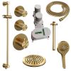 Brauer Carving 5-GG-119 thermostatische inbouw regendouche SET 23 goud geborsteld PVD