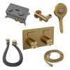 Brauer Carving 5-GG-213 thermostatische inbouw badkraan met drukknoppen SET 04 goud geborsteld PVD