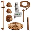 Brauer Carving 5-GK-114 thermostatische inbouw regendouche SET 18 koper geborsteld PVD
