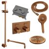 Brauer Carving 5-GK-204 thermostatische inbouw regendouche met drukknoppen SET 69 koper geborsteld PVD