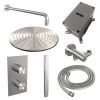 Brauer Carving 5-NG-124 thermostatische inbouw regendouche 3-weg omstelling SET 28 RVS geborsteld PVD