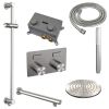 Brauer Carving 5-NG-196 thermostatische inbouw regendouche met drukknoppen SET 61 RVS geborsteld PVD