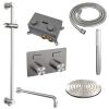 Brauer Carving 5-NG-198 thermostatische inbouw regendouche met drukknoppen SET 63 RVS geborsteld PVD