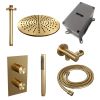 Brauer Edition 5-GG-055 thermostatische inbouw regendouche 3-weg omstelling SET 30 goud geborsteld PVD
