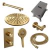 Brauer Edition 5-GG-059 thermostatische inbouw regendouche 3-weg omstelling SET 32 goud geborsteld PVD