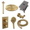 Brauer Edition 5-GG-061 thermostatische inbouw regendouche 3-weg omstelling SET 36 goud geborsteld PVD