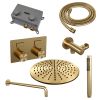 Brauer Edition 5-GG-163 thermostatische inbouw regendouche met drukknoppen SET 52 goud geborsteld PVD