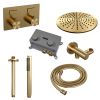 Brauer Edition 5-GG-165 thermostatische inbouw regendouche met drukknoppen SET 54 goud geborsteld PVD