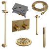Brauer Edition 5-GG-176 thermostatische inbouw regendouche met drukknoppen SET 65 goud geborsteld PVD