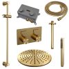 Brauer Edition 5-GG-177 thermostatische inbouw regendouche met drukknoppen SET 66 goud geborsteld PVD