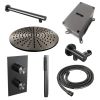 Brauer Edition 5-GM-053 thermostatische inbouw regendouche 3-weg omstelling SET 26 gunmetal geborsteld PVD