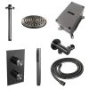 Brauer Edition 5-GM-054 thermostatische inbouw regendouche 3-weg omstelling SET 29 gunmetal geborsteld PVD