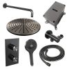 Brauer Edition 5-GM-057 thermostatische inbouw regendouche 3-weg omstelling SET 34 gunmetal geborsteld PVD