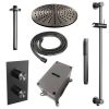 Brauer Edition 5-GM-067 thermostatische inbouw regendouche 3-weg omstelling SET 42 gunmetal geborsteld PVD