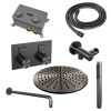 Brauer Edition 5-GM-163 thermostatische inbouw regendouche met drukknoppen SET 52 gunmetal geborsteld PVD