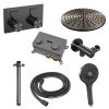 Brauer Edition 5-GM-171 thermostatische inbouw regendouche met drukknoppen SET 60 gunmetal geborsteld PVD