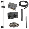 Brauer Edition 5-GM-176 thermostatische inbouw regendouche met drukknoppen SET 65 gunmetal geborsteld PVD
