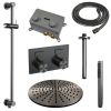 Brauer Edition 5-GM-177 thermostatische inbouw regendouche met drukknoppen SET 66 gunmetal geborsteld PVD