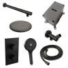 Brauer Edition 5-S-058 thermostatische inbouw regendouche 3-weg omstelling SET 31 mat zwart