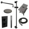 Brauer Edition 5-S-062 thermostatische inbouw regendouche 3-weg omstelling SET 39 mat zwart
