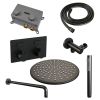 Brauer Edition 5-S-163 thermostatische inbouw regendouche met drukknoppen SET 52 mat zwart