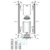 Duscholux Showerbox 950.818020.070 opbergkastje mat zilver, met 2 schuifelementen wit en grijs, 57cm