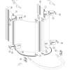 Huppe 1002, 054805 set afvoerprofielen voor 4-delige halfronde douchewand