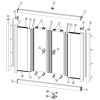 Huppe 2002, 051688 horizontale afdichtingsstrippen, set van 4 stuks