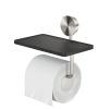 Geesa Opal Brushed Stainless Steel 917224-05 toiletrolhouder met planchet RVS geborsteld