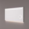 Hipp Design SPV 6010 spiegel met horizontale LED baan, vergrootspiegel en indirecte LED verlichting onder 80x70cm