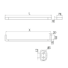 Inda Claire A7118BNE handdoekhouder 45 cm mat zwart