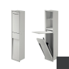 Inda MY Secret A8085CGF inbouwnis met toiletrolhouder en toiletborstelgarnituur 190x860mm mat grafite