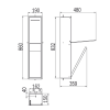 Inda MY Secret A8085DGD inbouwnis met toiletrolhouder en hygiënische douche 190x860mm mat giada