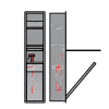 Inda MY Secret A8085DAQ inbouwnis met toiletrolhouder en hygiënische douche 190x860mm mat acquamarina