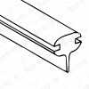 HSK Favorit E60076 inschuifrubber t.b.v. 2-delig of 3-delige badklapwand, grijs *niet meer leverbaar*