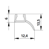 Kermi 2534100 glasafdichting verticaal 200cm