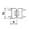 Kermi 2534770 magneetprofiel 180 graden voor deur verticaal 200cm