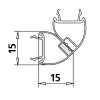 Kermi 6037521 magneetprofiel 90 graden links verticaal 200cm