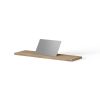 Looox Bath Collection WBSHELF69RVS badplank 69 cm massief eiken old grey met inzet geborsteld RVS